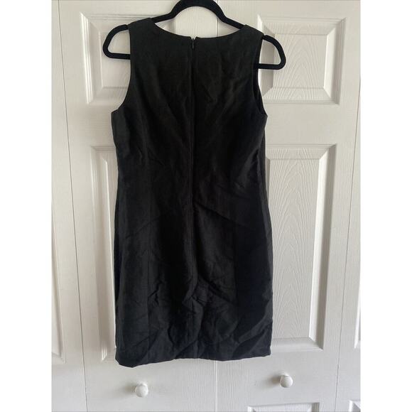 Spiegel Womens 6 Black Linen Blend Dress‎ Pearl Button - Picture 7 of 7
